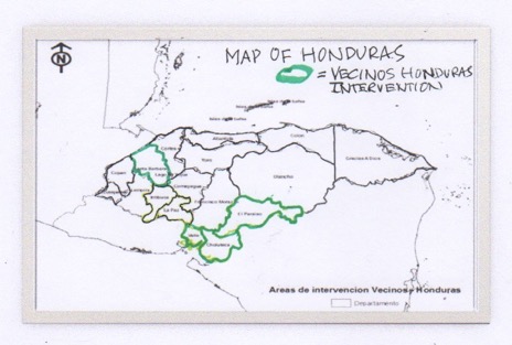 Vecinos Honduras currently operates in the three departments (states) in southeastern Honduras. The Trinidad Conservation Project is in the western department of Santa Barbara. Including TCP was an act of vision by Edwin Escoto.